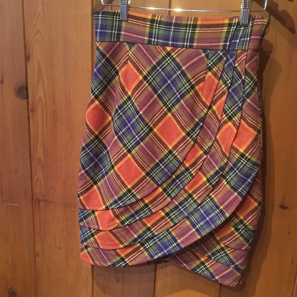 ANTHROPOLOGIE Vintage Plaid Skirt Women